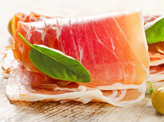 Slices of cured ham
