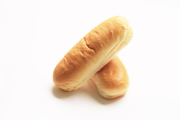 Long loaf bread. Isolated on white