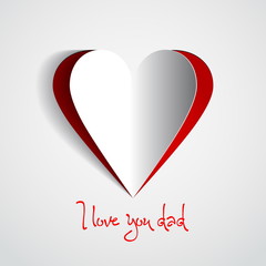 Happy Father's day heart - gift vector card