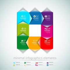 Minimal infographics design - Colorful Process chart module - Ve