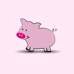 Cute Pig - Vector