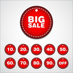 Big Sale tags with Sale up to 10 - 90 percent