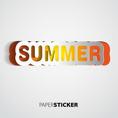Paper vector summer - background orange color
