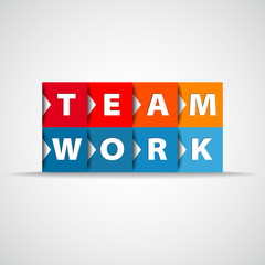 Team work concept square concept - vector illustration