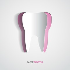 Sticker paper Tooth  - Vector Illustrati