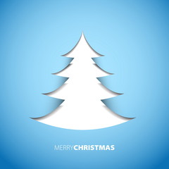 Christmas tree from paper - vector card background - Eps 10
