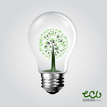 Bulb with tree from small bulbs - Eco concept
