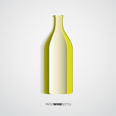 Wine bottles from paper - vector illustration