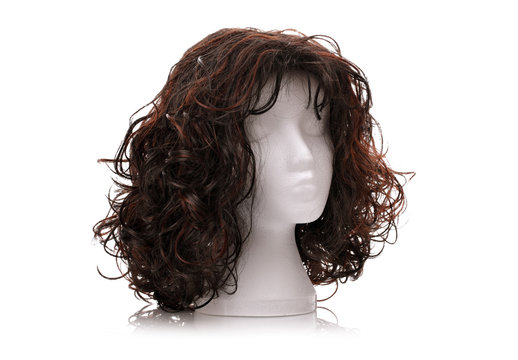 Curly Hair Wig Over The White Plastic Mannequin Head Isolated Over The  White Background Stock Photo, Picture and Royalty Free Image. Image  30098242.
