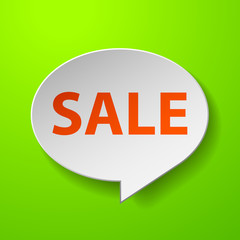 Sale 3d Speech Bubble on Green background