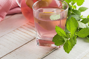 Stewed summer fruits in glass