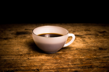 Freshly brewed cup of coffee