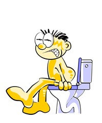 Shitting on a bathroom