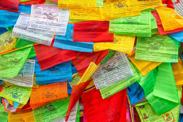 Background of Buddhist Tibetan prayer flags