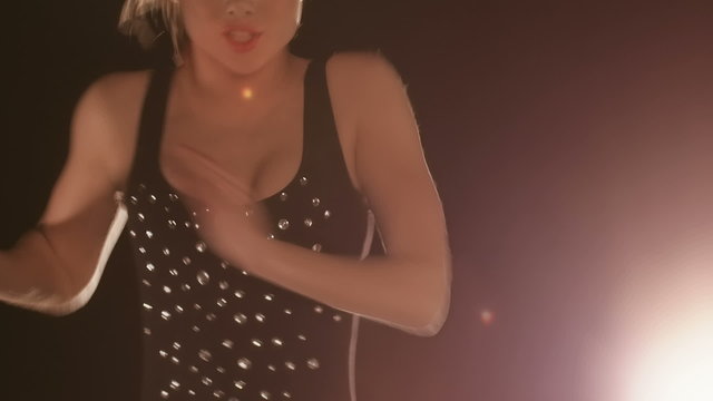 Practicing dance moves