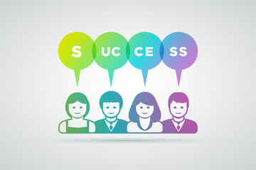 Teamwork success concept