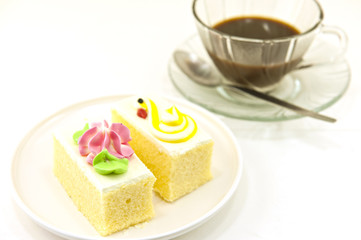 Cup of coffee and cake