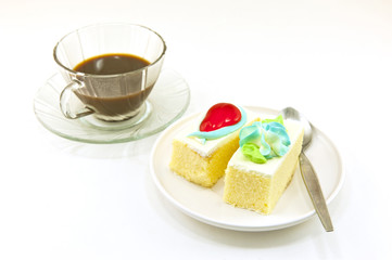 Cup of coffee and cake