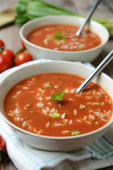Tomatencremesuppe mit Reis