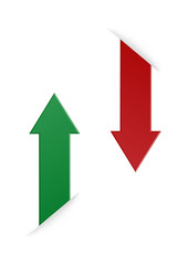 The green and red vertical arrows