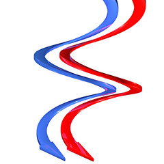 Frecce bandiera francese blu a spirale curve 3d