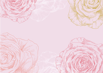 Hand drawing card flower background