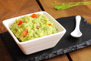 Guacamole with tortilla chips or nachos
