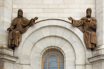 Fototapeta premium The bas-relief of the temple of Christ the Savior in Moscow