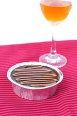 Cake chocolate and wine