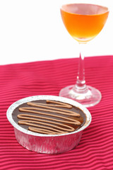 Cake chocolate and wine