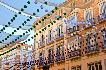 Malaga in fair, Spain. Larios street view.