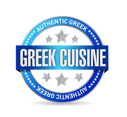 greek cuisine seal illustration design