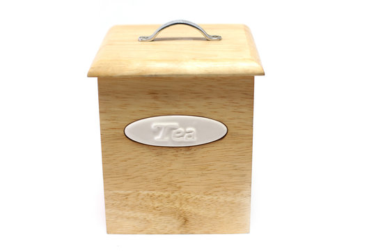 Wooden Box for Tea isolated