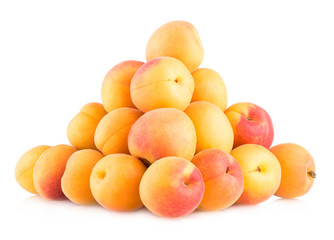 Naklejka na ściany i meble ripe apricots isolated on white background