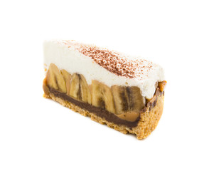 Banoffee cake isolated on white