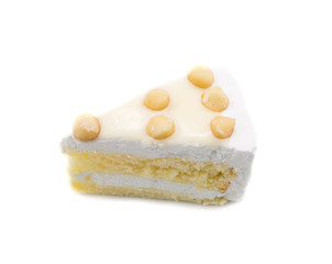Macadamia Cake isolated on white