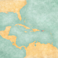 Map of Caribbean - Puerto Rico (Vintage Series)
