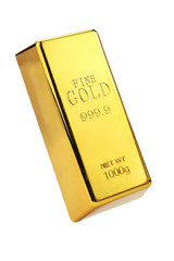 Gold bar isolated on white background