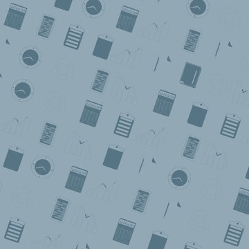 Seamless office icins pattern