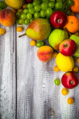 fruit background vintage wooden autumn food nature