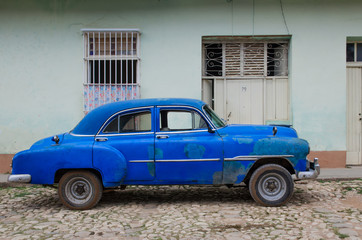 Blue old car