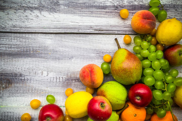 fruit background vintage wooden autumn food nature