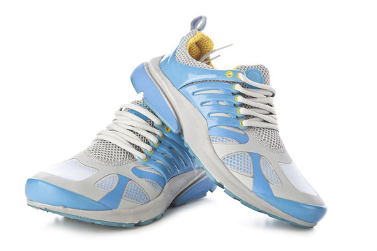 Blue jogging shoes