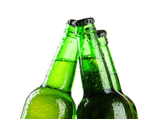 Bottles of beer isolated on white