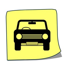 Voiture sur un post-it