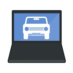 Voiture dans un ordinateur portable
