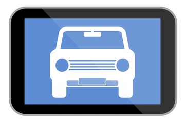 Voiture dans une tablette