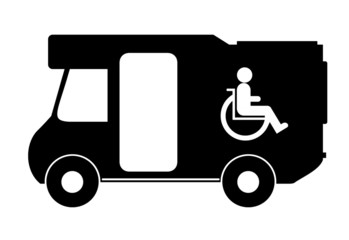 Camping-car pour personne handicapée en fauteuil roulant