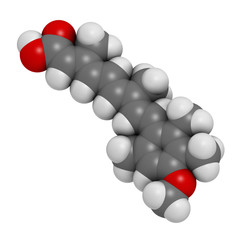 Acitretin psoriasis drug, chemical structure.