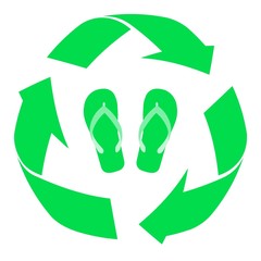 Obraz premium Tong dans un symbole recyclage